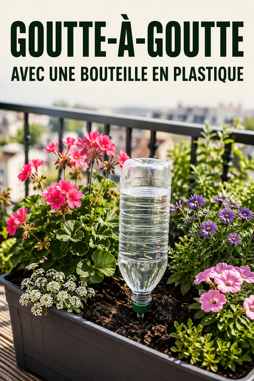 Visuel titre du goutte-à-goutte fabriqué avec une bouteille en plastique