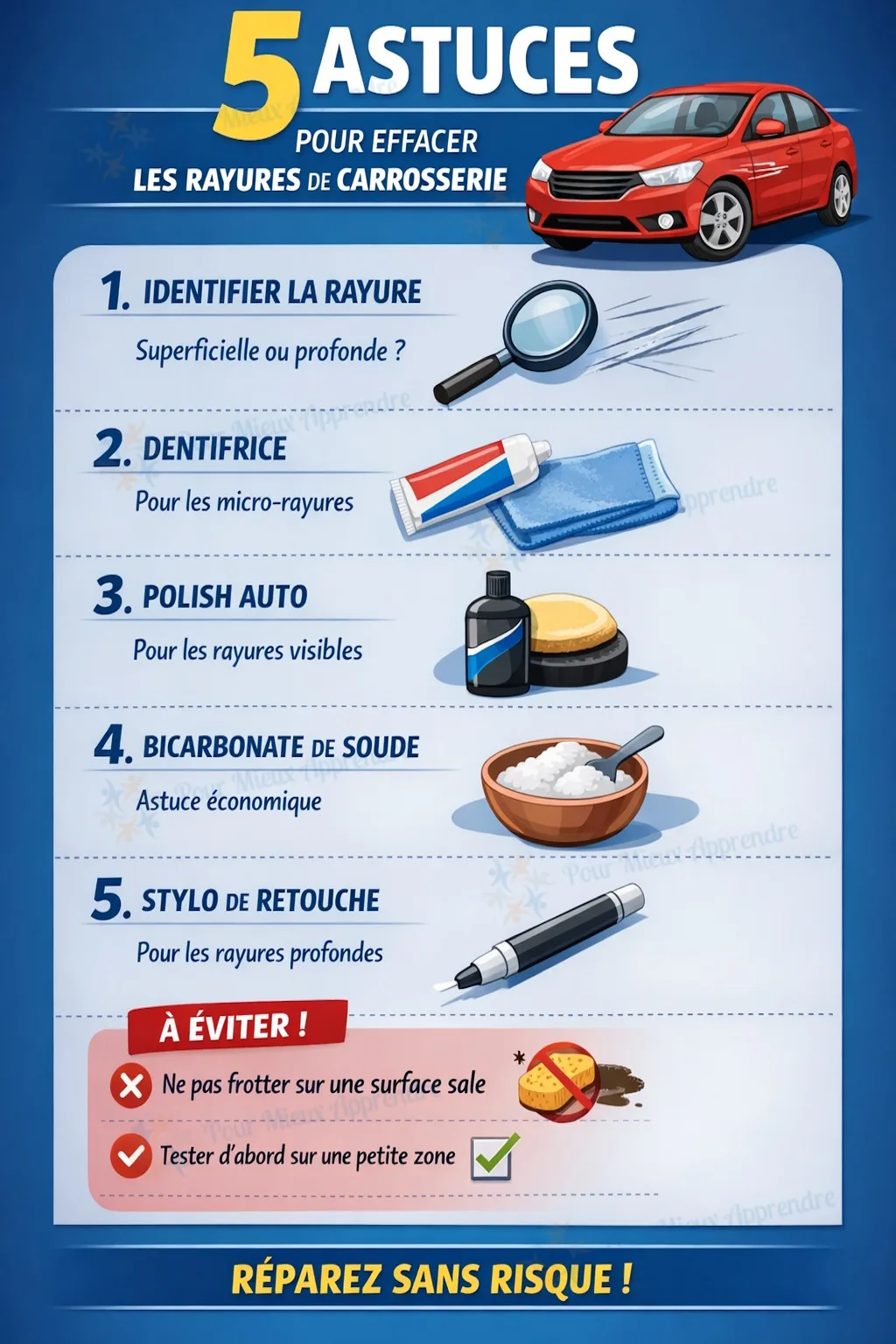 Quels sont les moyens simples et sûrs pour supprimer les rayures de carrosserie ?
