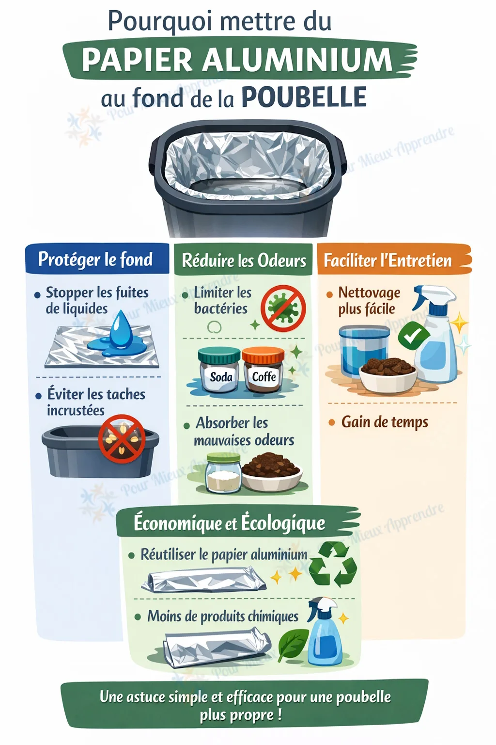 Comment éviter les taches incrustées au fond de la poubelle grâce à l’aluminium ?