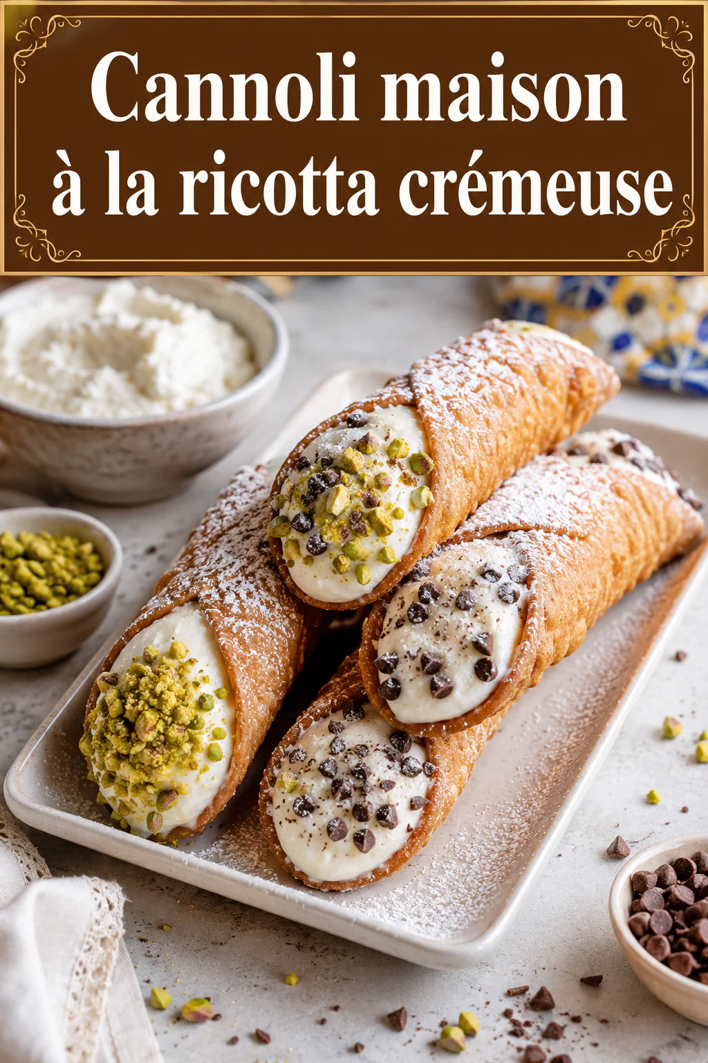 Cannoli maison à la ricotta : recette croustillante et crémeuse 1