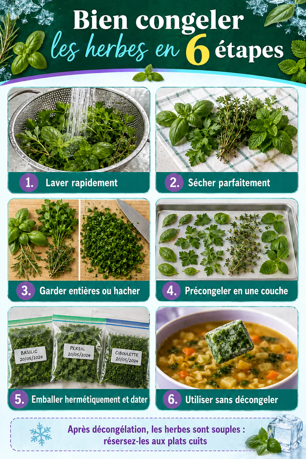 Comment congeler les herbes aromatiques sans perdre leur parfum ? 2