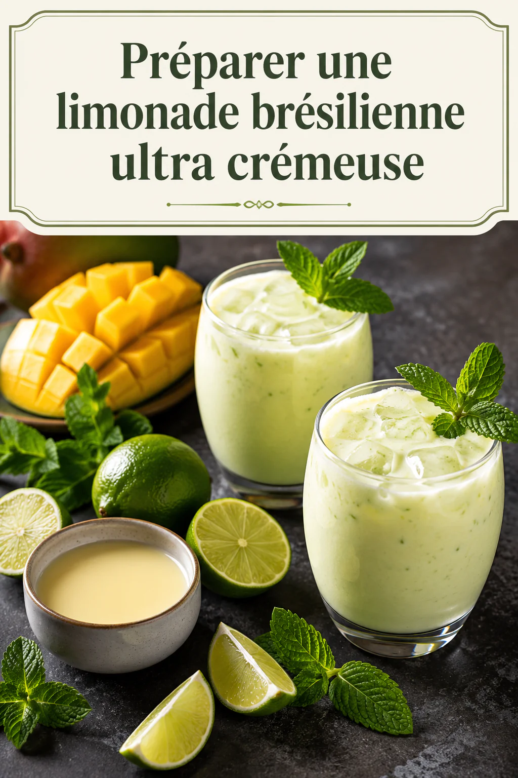 Visuel titre pour préparer une limonade brésilienne ultra crémeuse