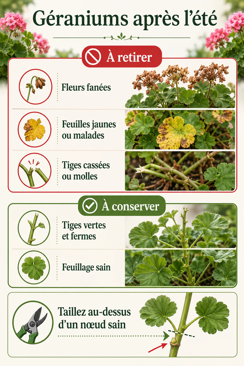 Géraniums après l’été : que faut-il enlever avant l’automne ? 2