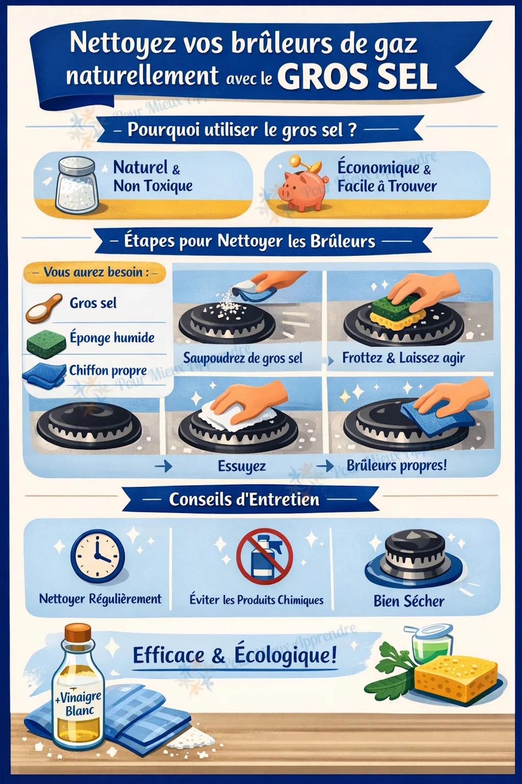 Quelle méthode naturelle utiliser pour nettoyer les brûleurs de gaz ?
